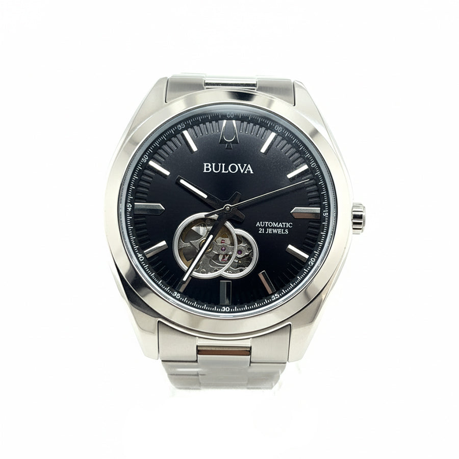 Gents Bulova Surveyor Skeleton Back Watch