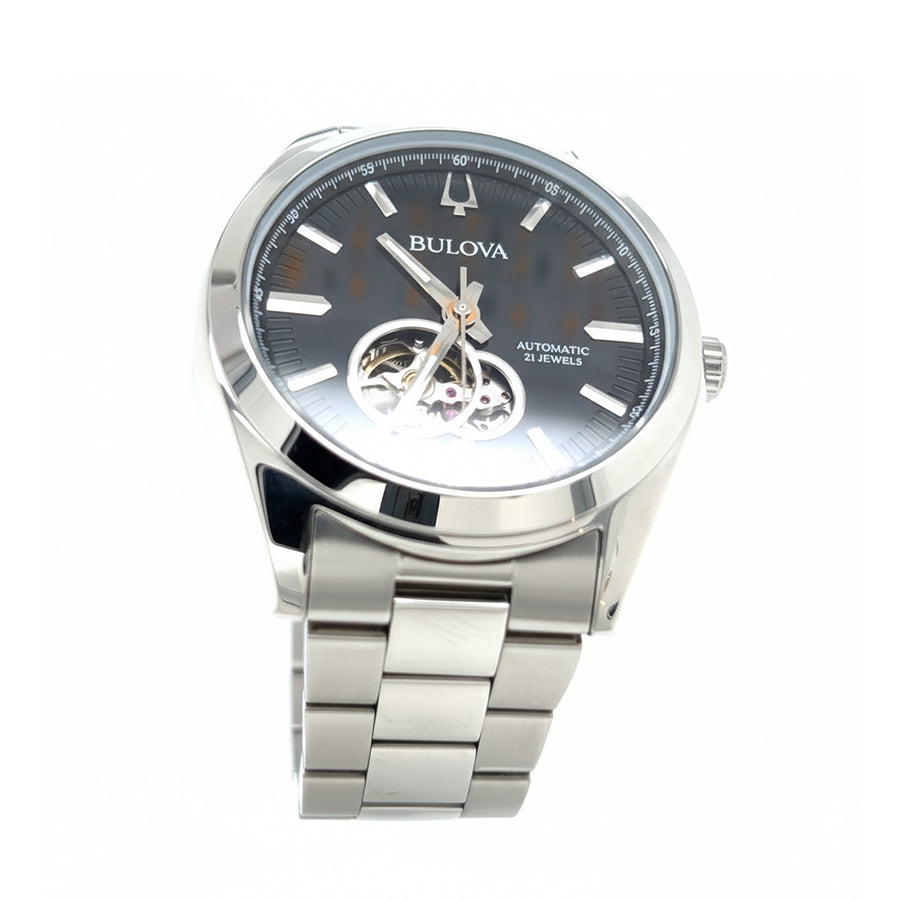 Gents Bulova Surveyor Skeleton Back Watch