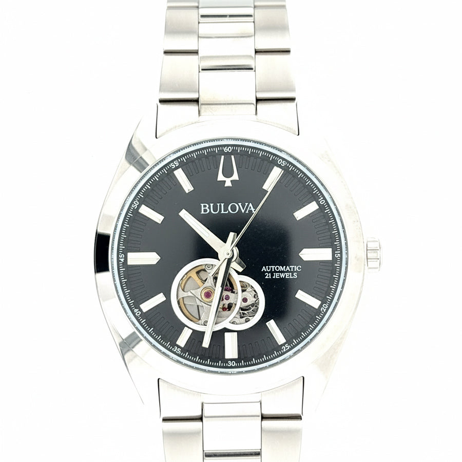 Gents Bulova Surveyor Skeleton Back Watch