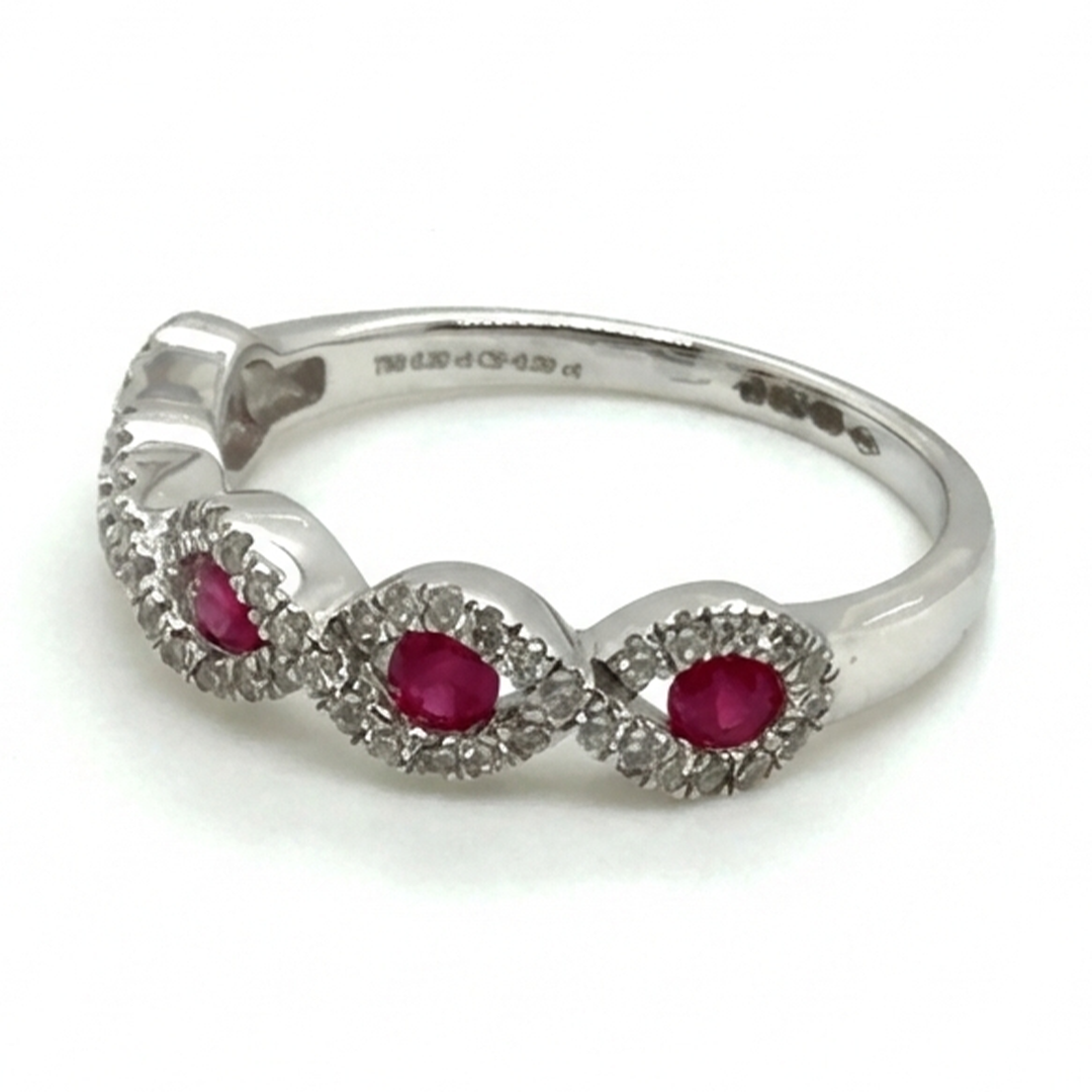 18ct White Gold Ruby And Diamond Ring