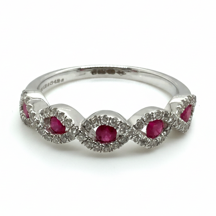 18ct White Gold Ruby And Diamond Ring