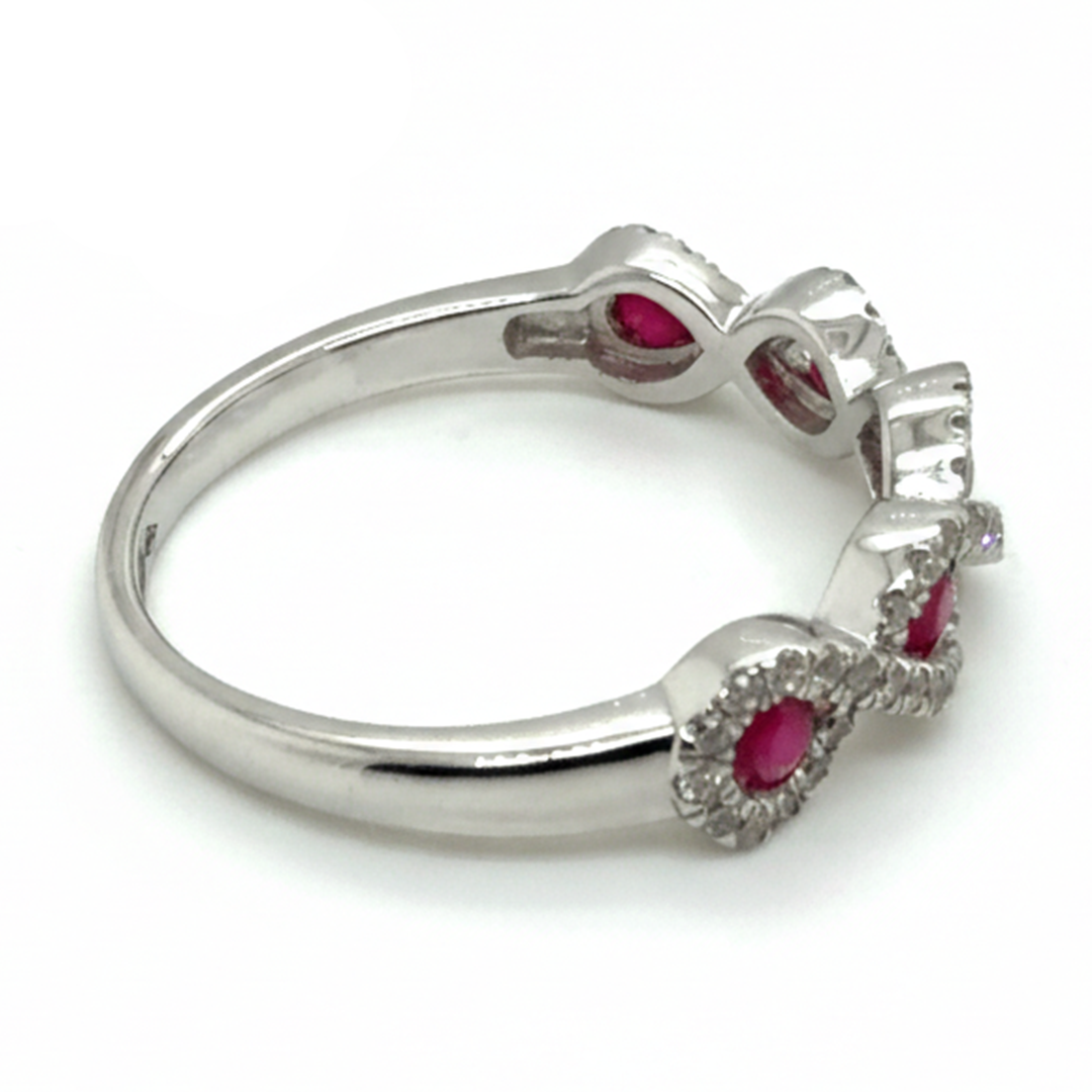 18ct White Gold Ruby And Diamond Ring