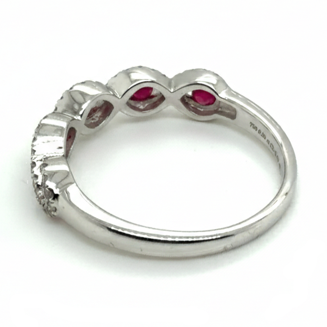 18ct White Gold Ruby And Diamond Ring