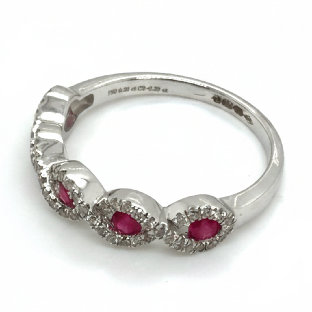18ct White Gold Ruby And Diamond Ring