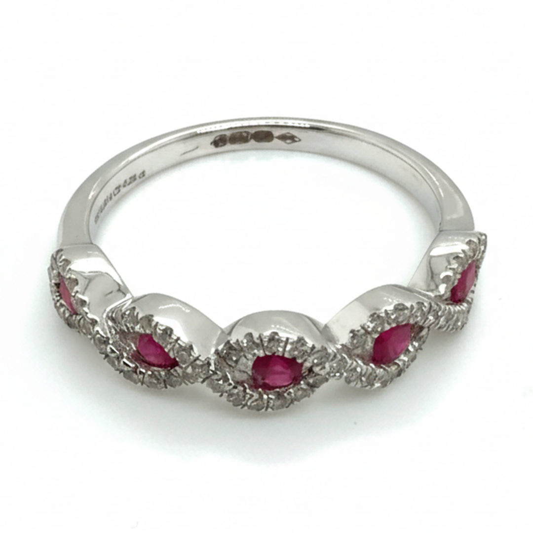 18ct White Gold Ruby And Diamond Ring