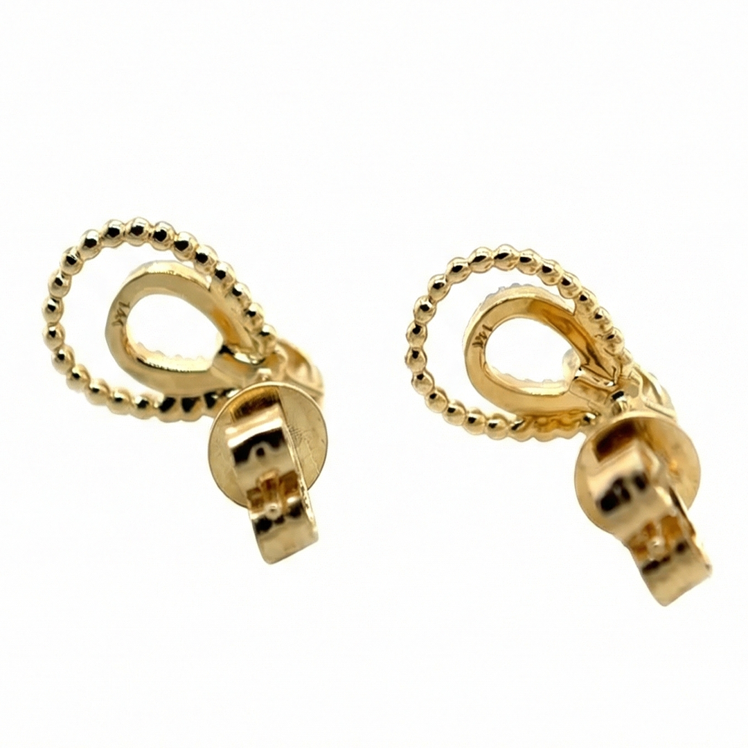 14ct Two Tone Gold Diamond Earrings