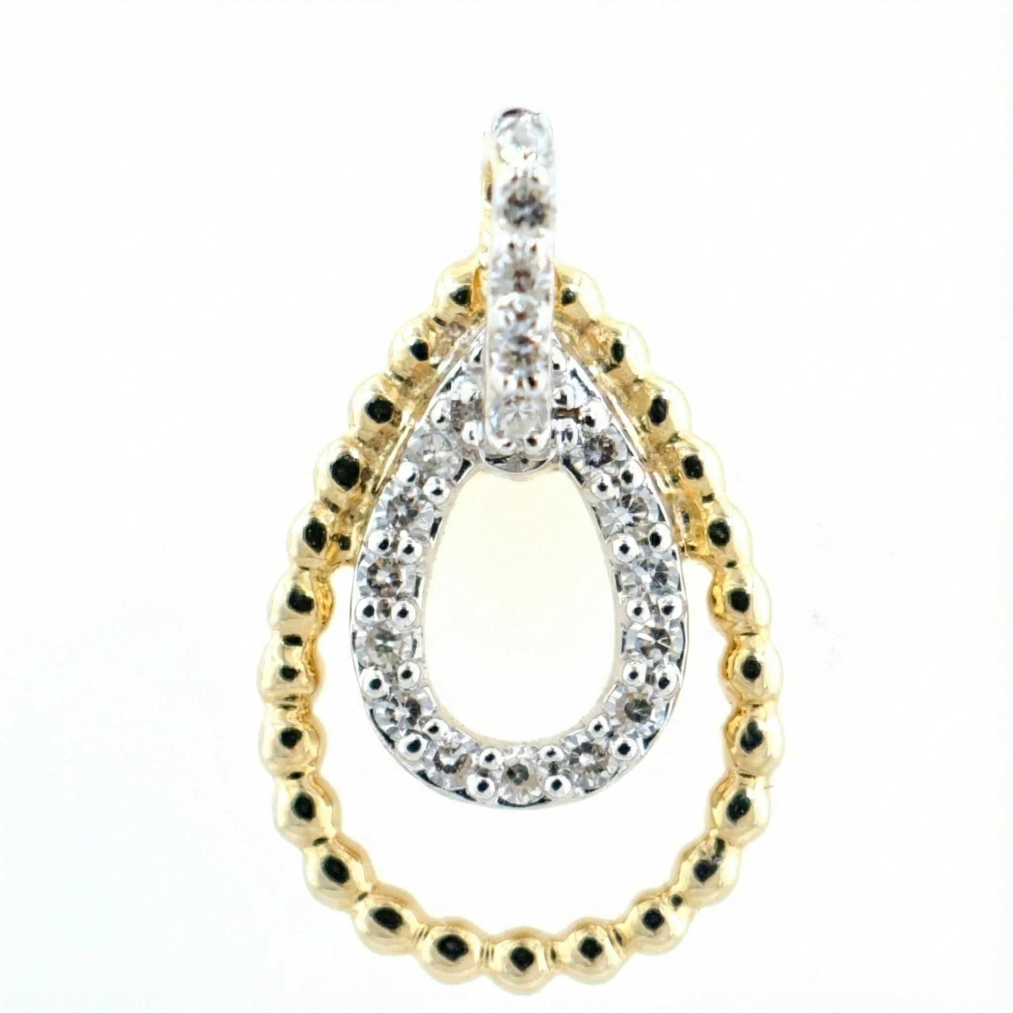 14ct Two Tone Gold Diamond Earrings