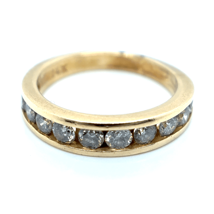 14ct Yellow Gold Diamond Half Eternity Ring
