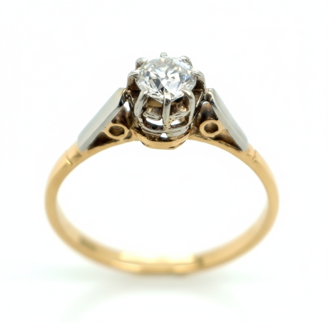 18ct Yellow Gold Diamond Solitaire Ring