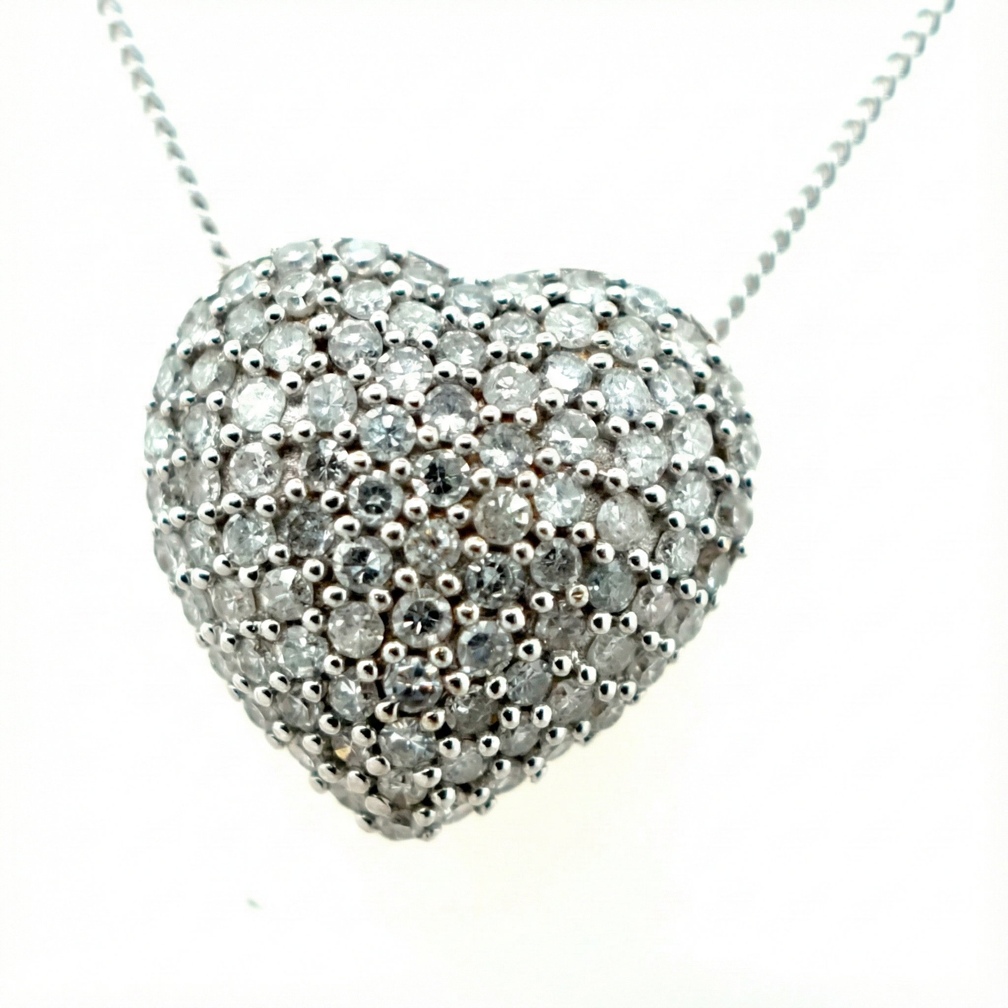 9ct Yellow And White Gold Diamond Heart Pendant