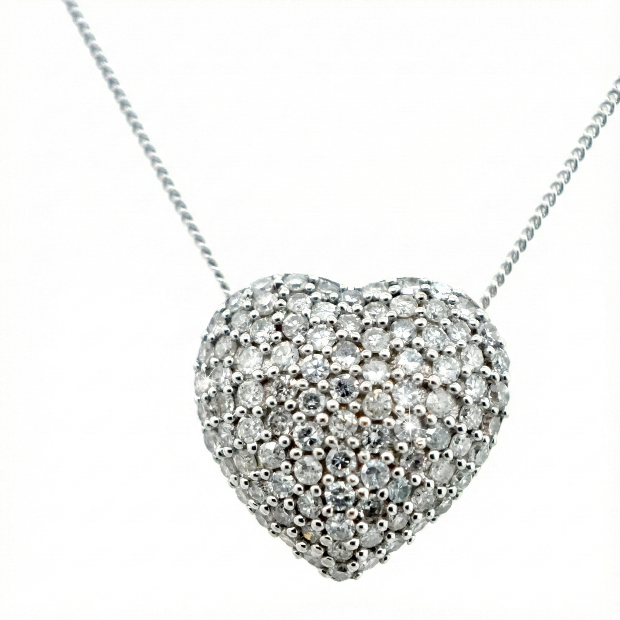 9ct Yellow And White Gold Diamond Heart Pendant