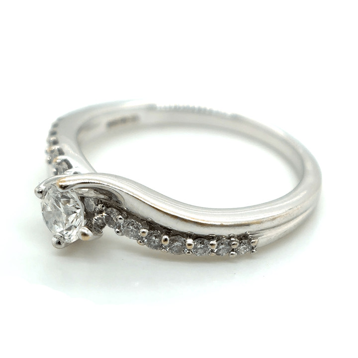 18ct White Gold Diamond Twist Ring