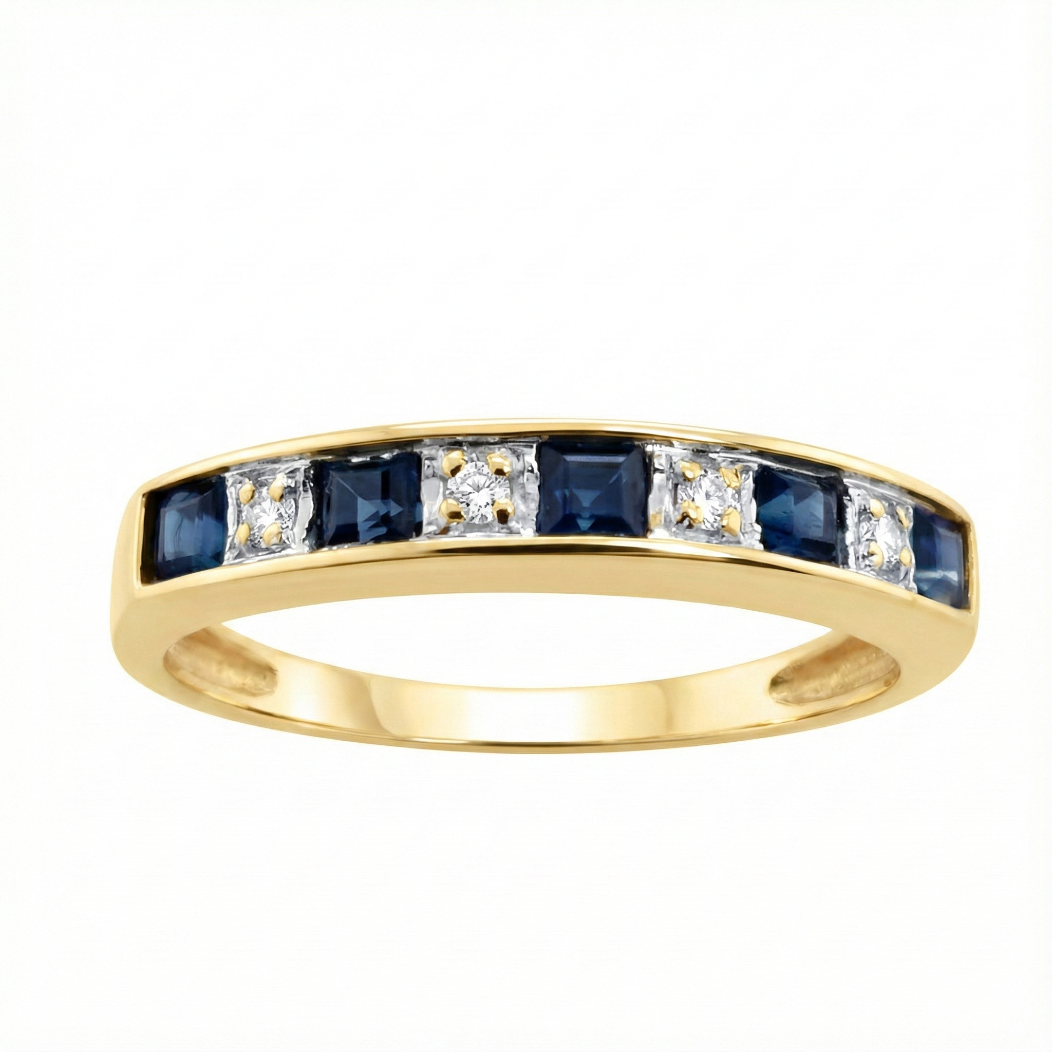 9ct Yellow Gold Sapphire And Diamond Ring