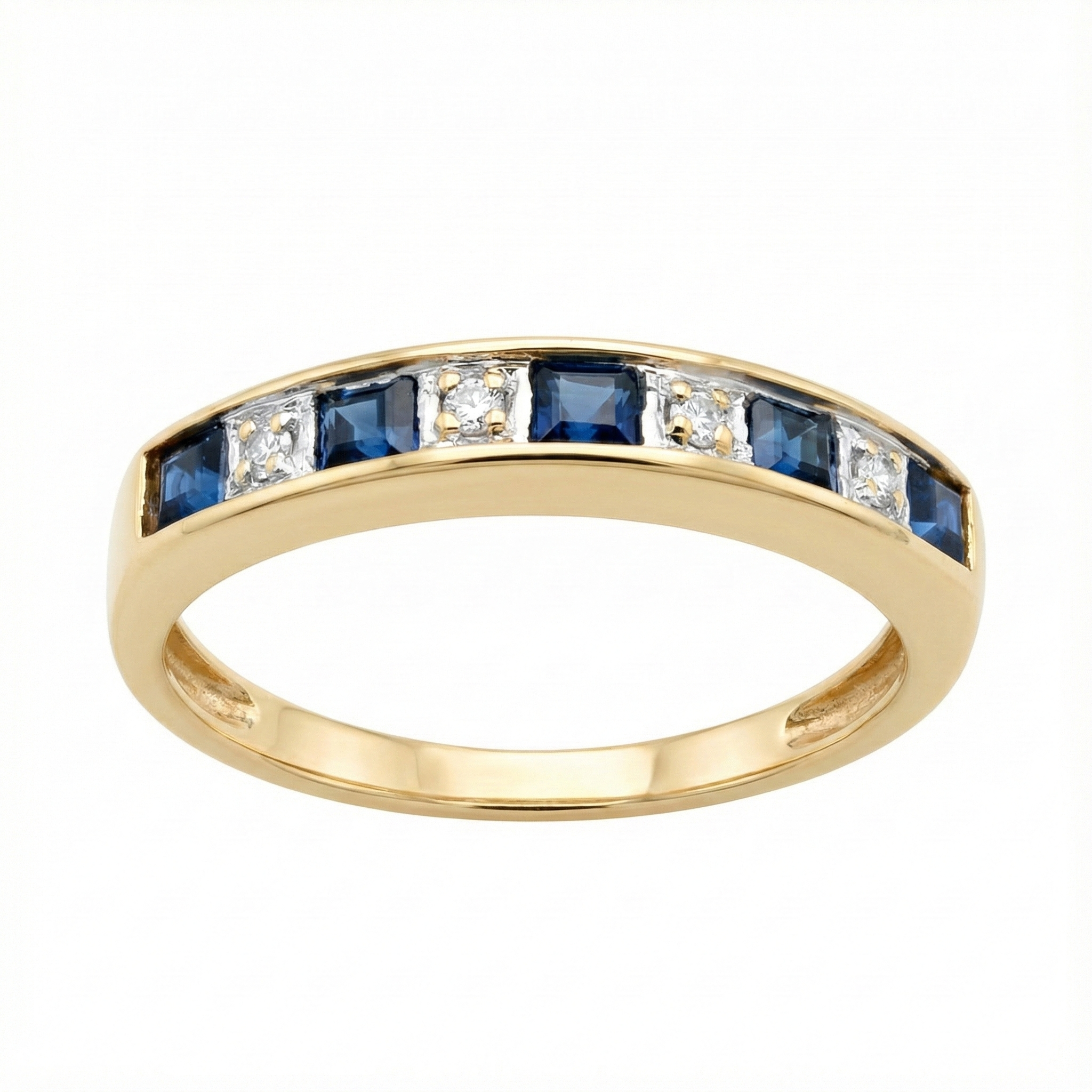 9ct Yellow Gold Sapphire And Diamond Ring