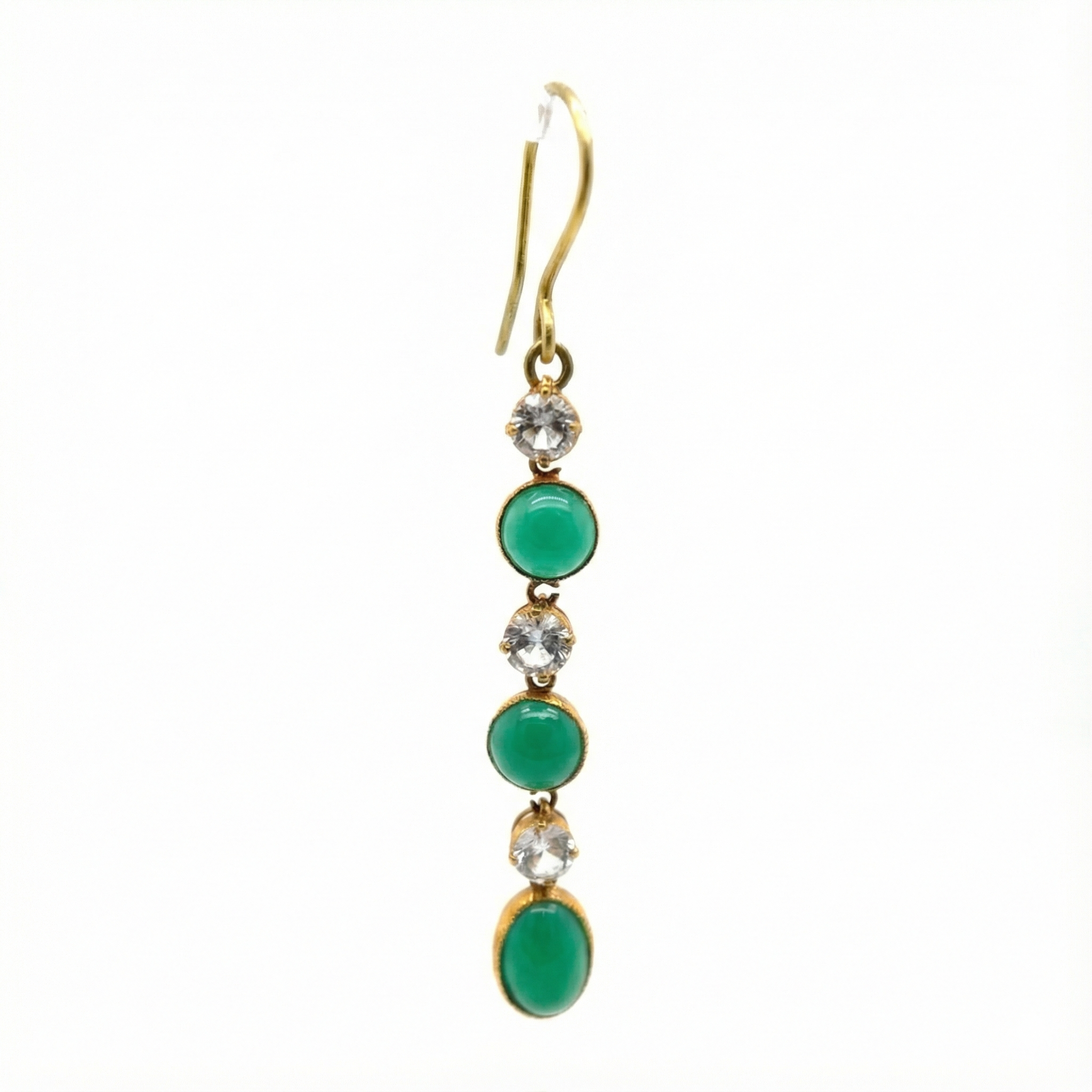 18ct Yellow Gold Jade And Spinel Earrings
