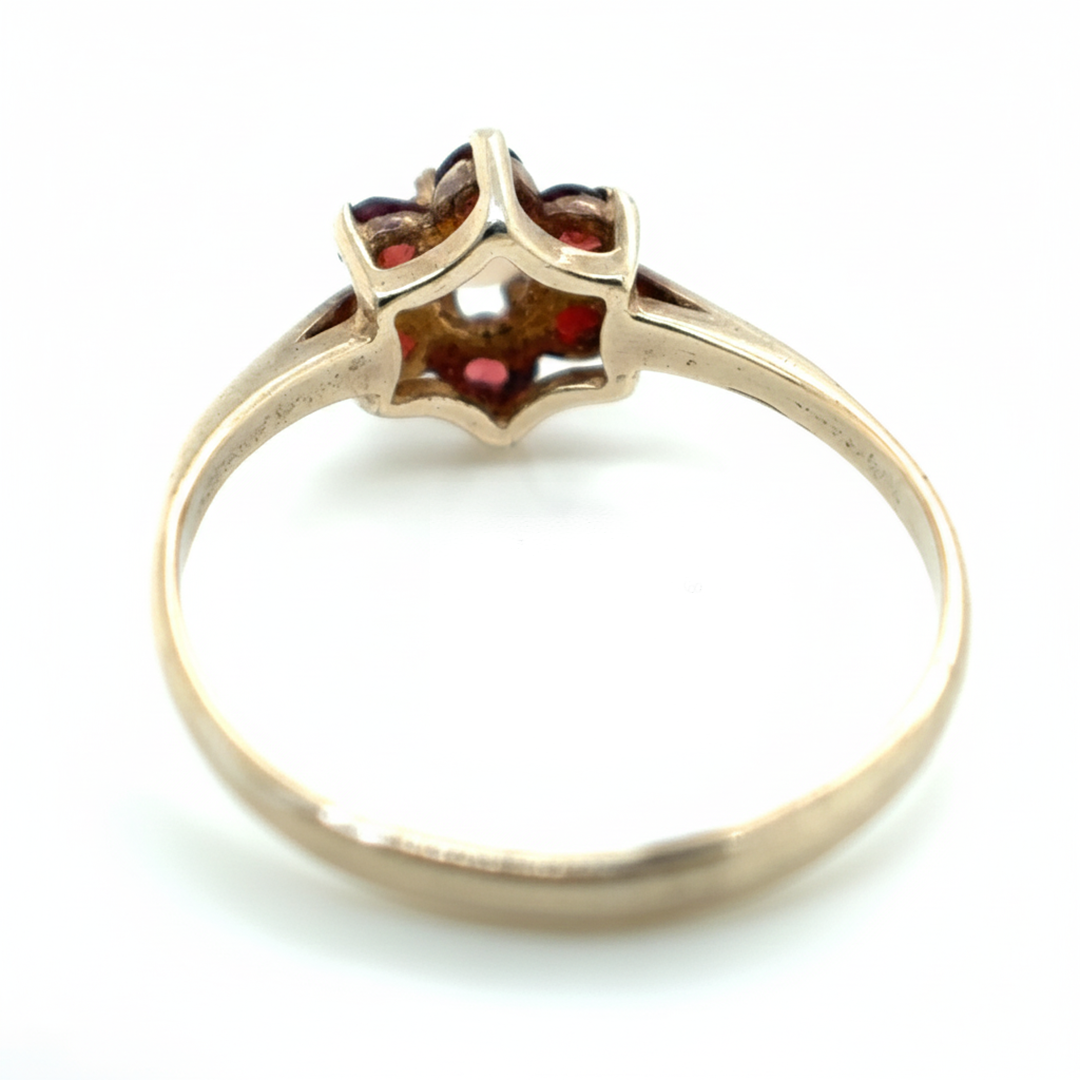 9ct Yellow Gold Opal And Garnet Ring