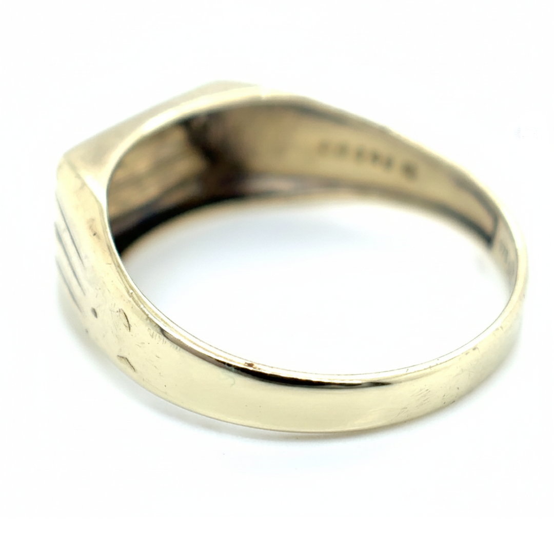 9ct Yellow Gold Diamond Signet Ring