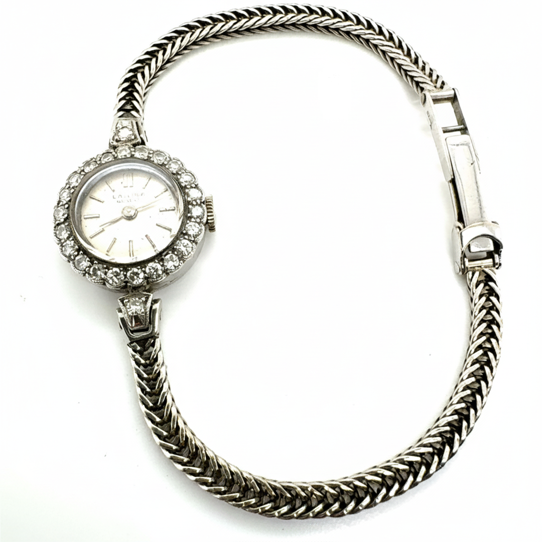 9ct white gold L.A. Leuba Diamond Set Watch