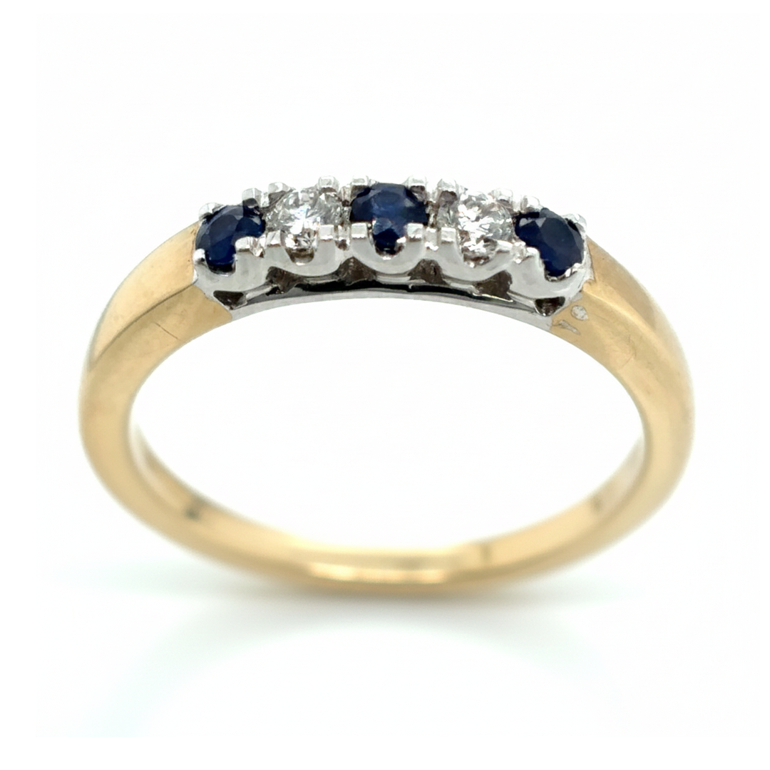 9ct Yellow Gold 5 Stone Ring
