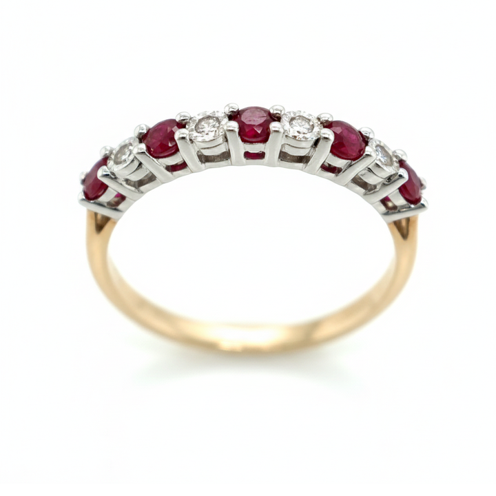 9ct Yellow Gold Ruby And Diamond Ring