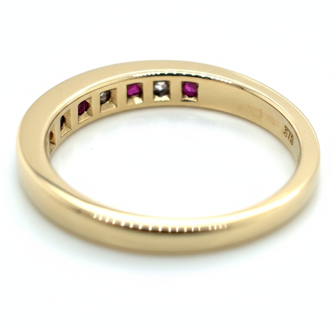 9ct Yellow Gold Ruby And Diamond Ring