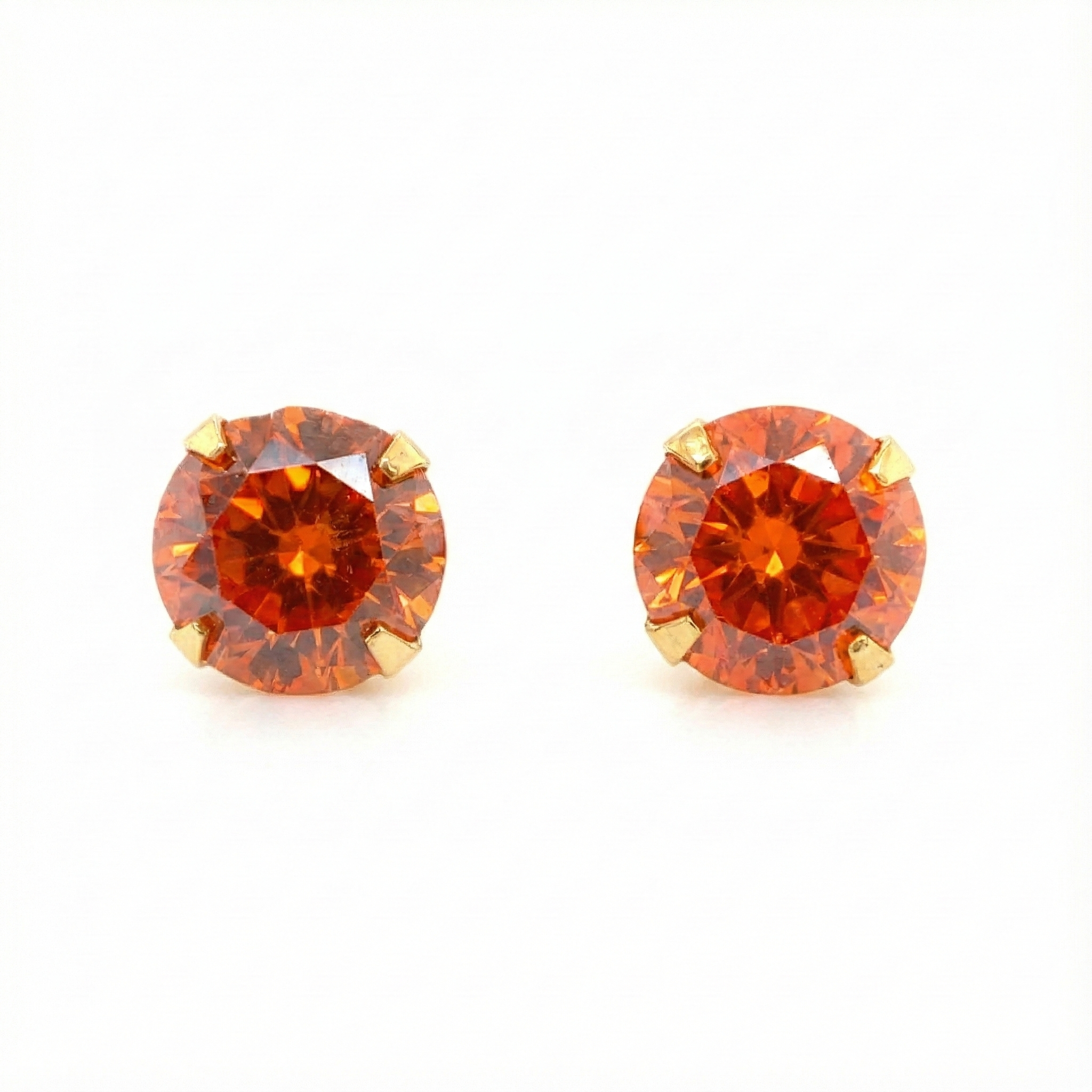 18ct Yellow Gold Spessatite Garnet Earrings