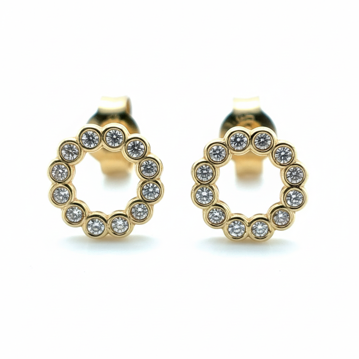 18ct Yellow Gold Diamond Cluster Earrings