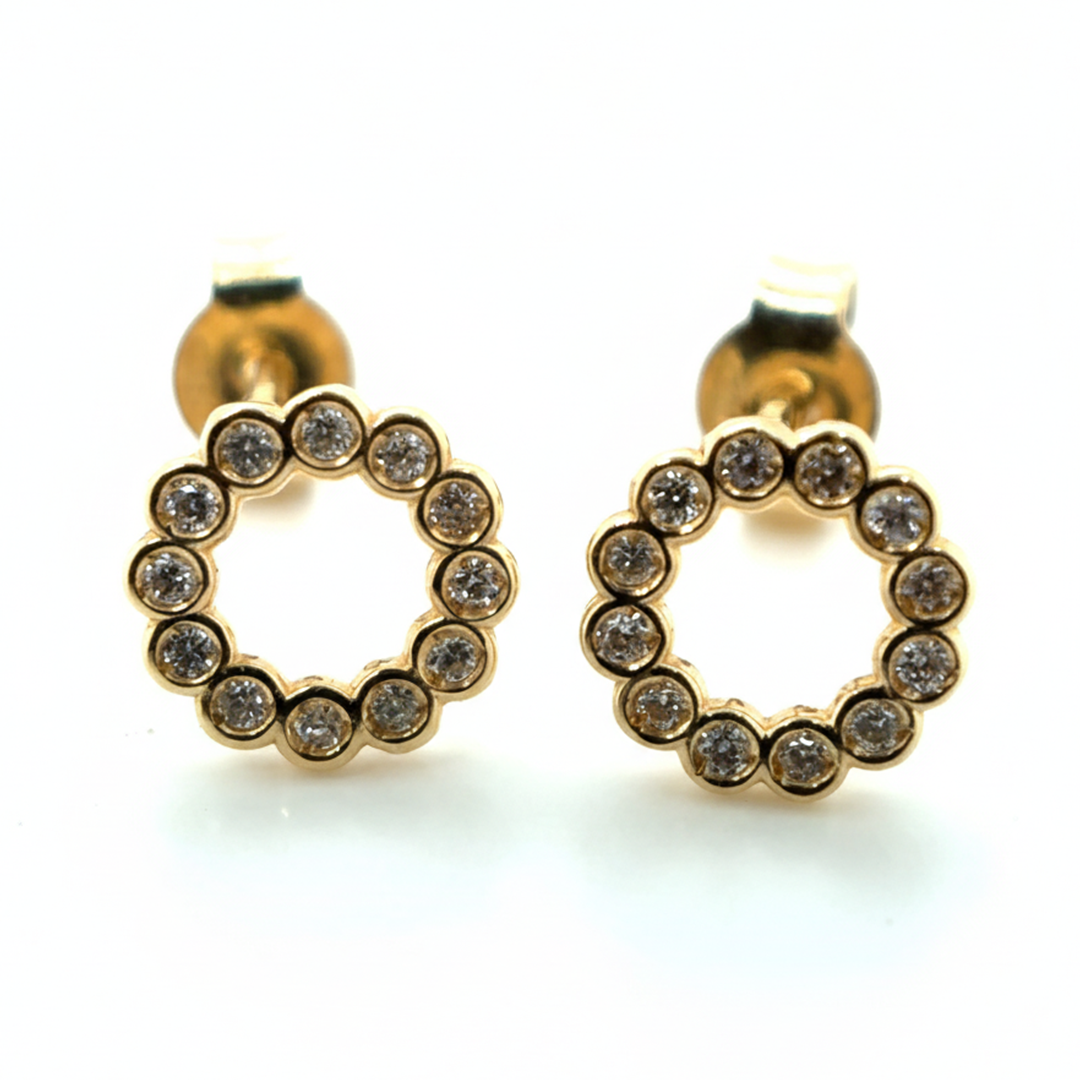 18ct Yellow Gold Diamond Cluster Earrings