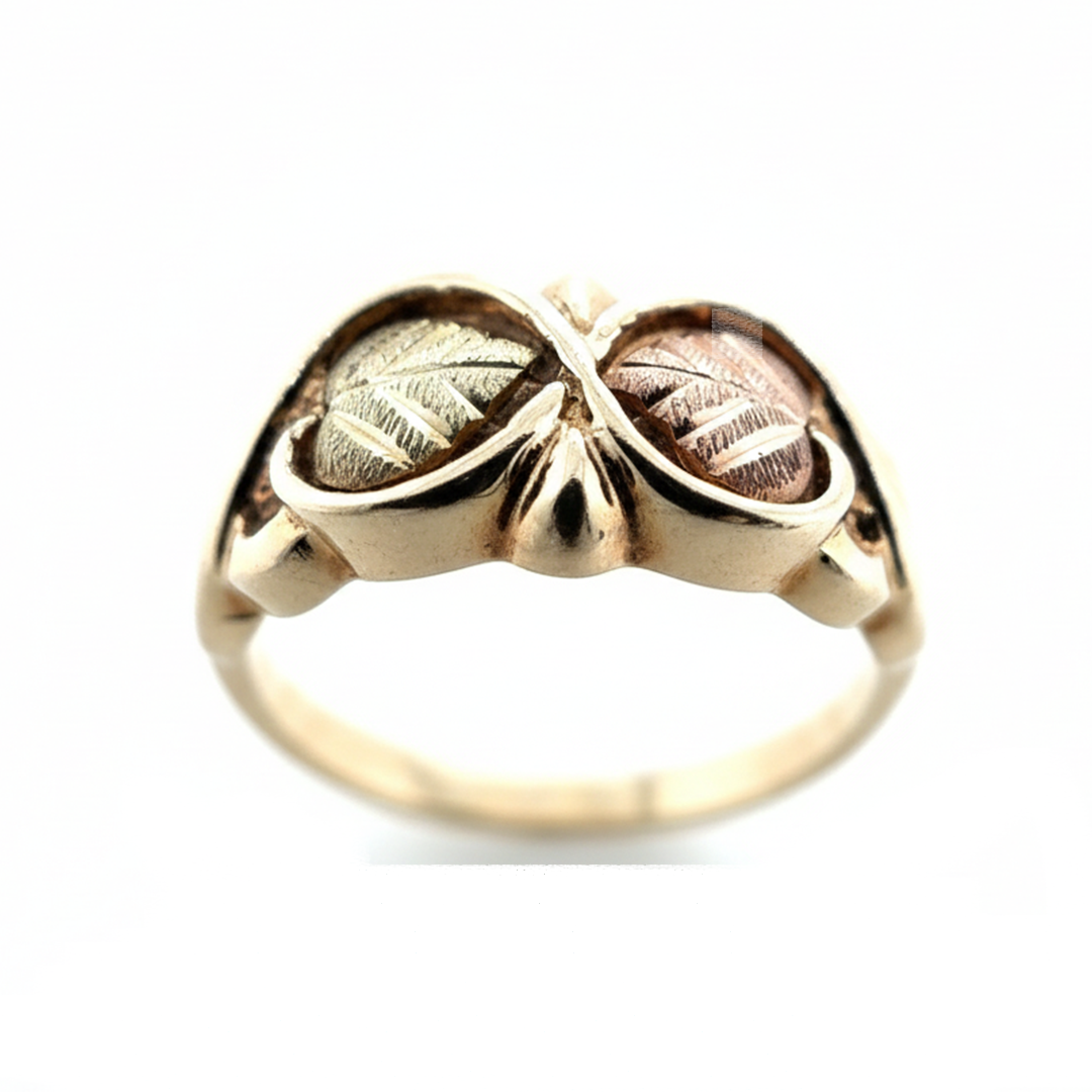 9ct Yellow Gold Floral Leaf Ring