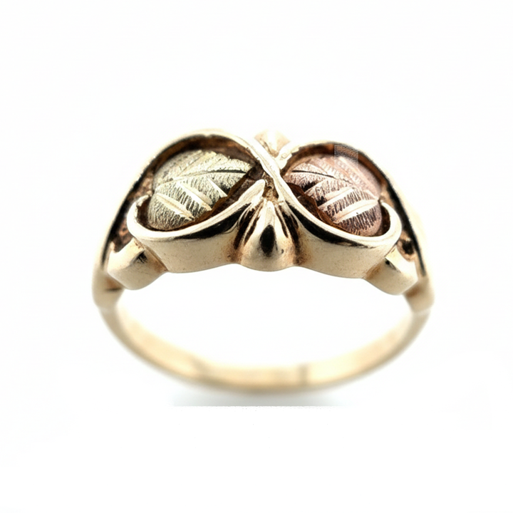 9ct Yellow Gold Floral Leaf Ring