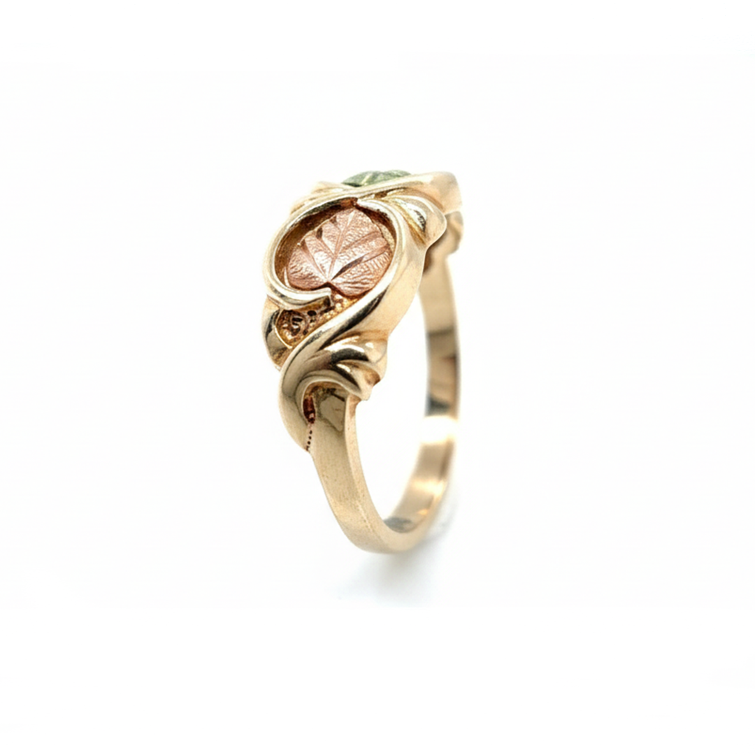 9ct Yellow Gold Floral Leaf Ring