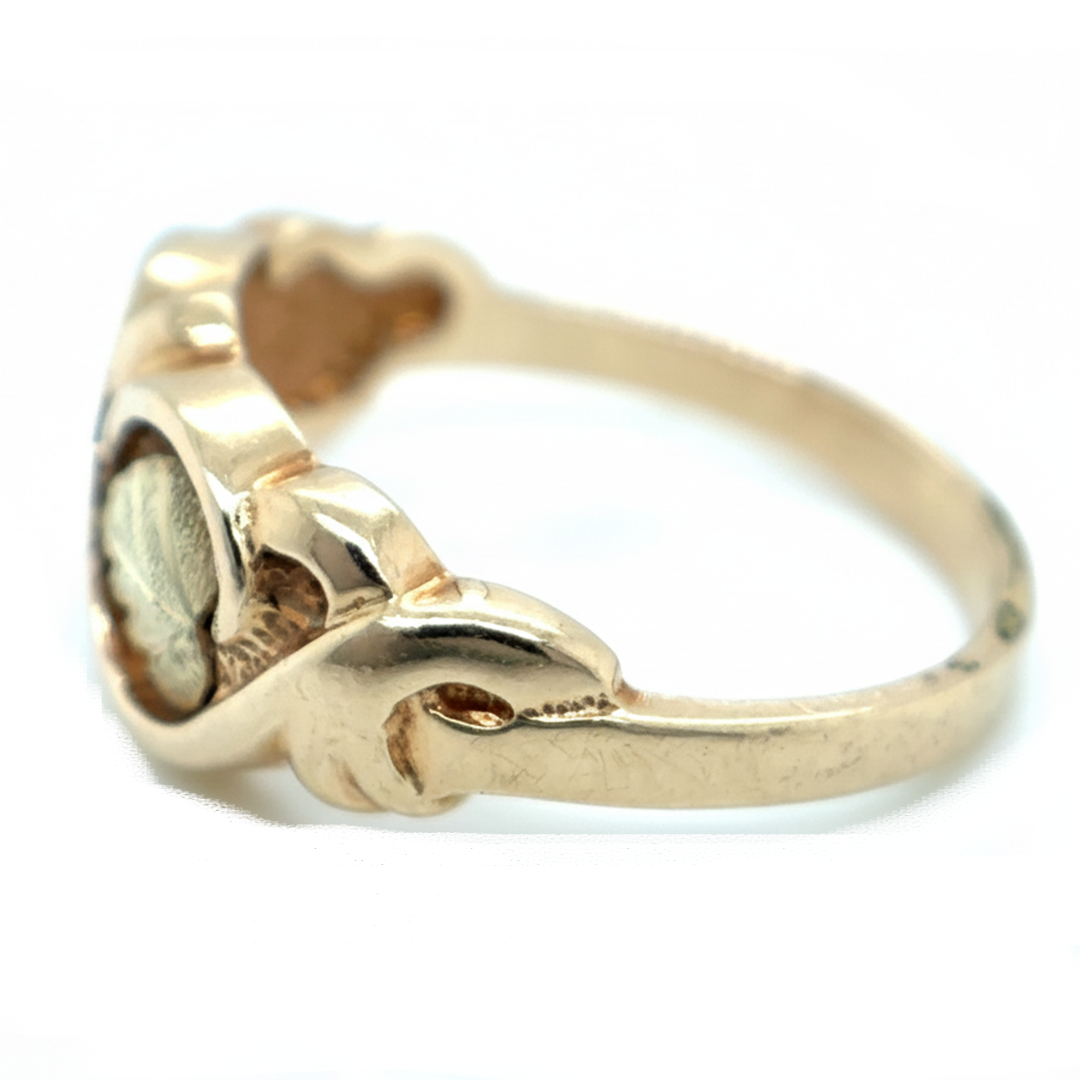 9ct Yellow Gold Floral Leaf Ring