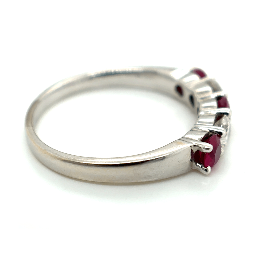 18ct White Gold Ruby And Diamond Ring