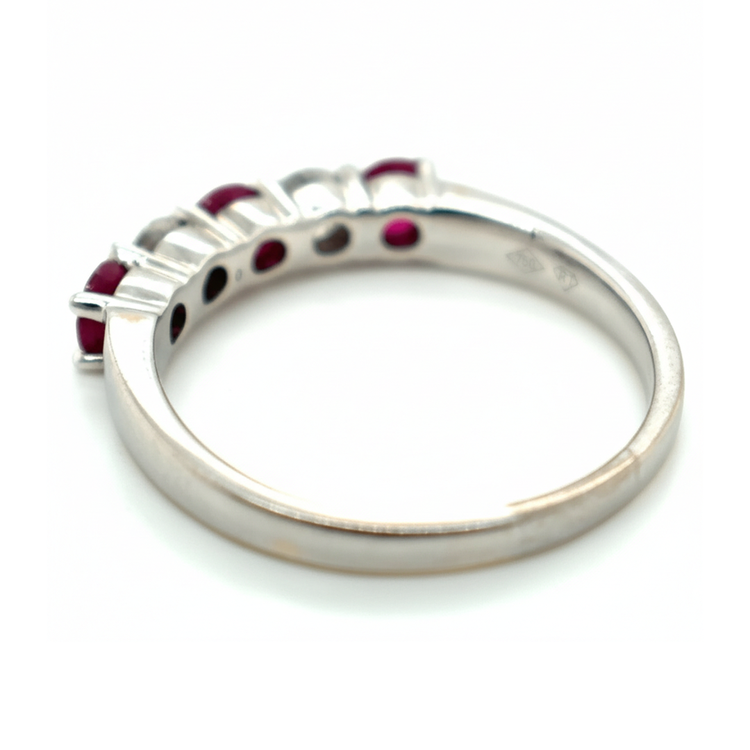 18ct White Gold Ruby And Diamond Ring