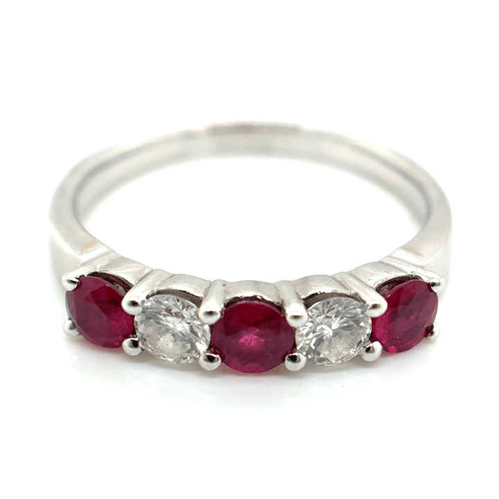 18ct White Gold Ruby And Diamond Ring