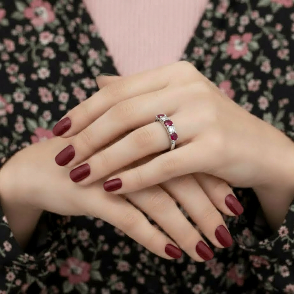 18ct White Gold Ruby And Diamond Ring