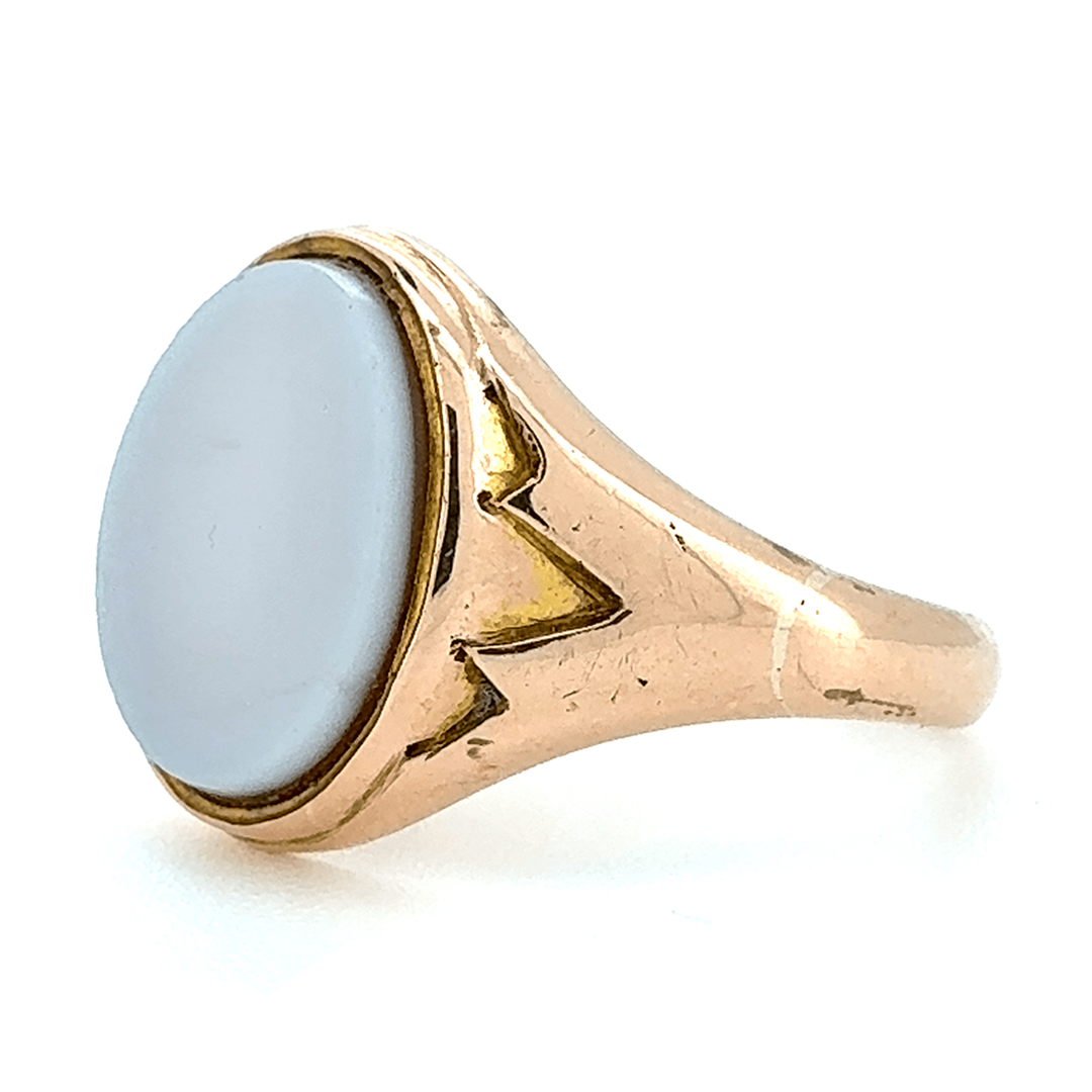 9ct Rose Gold Agate Ring