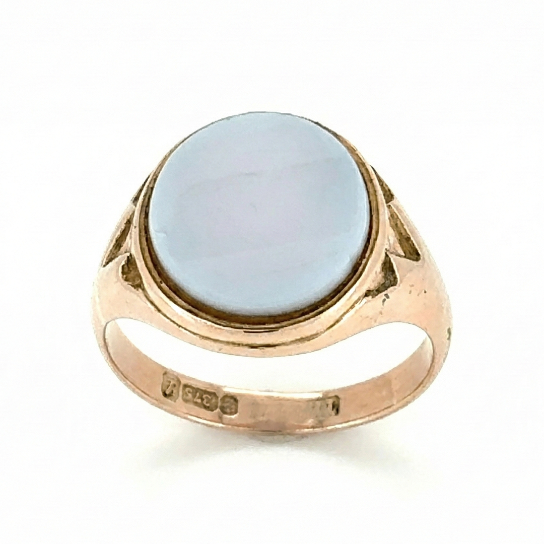 9ct Rose Gold Agate Ring