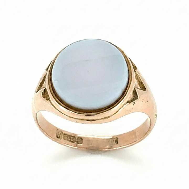 9ct Rose Gold Agate Ring