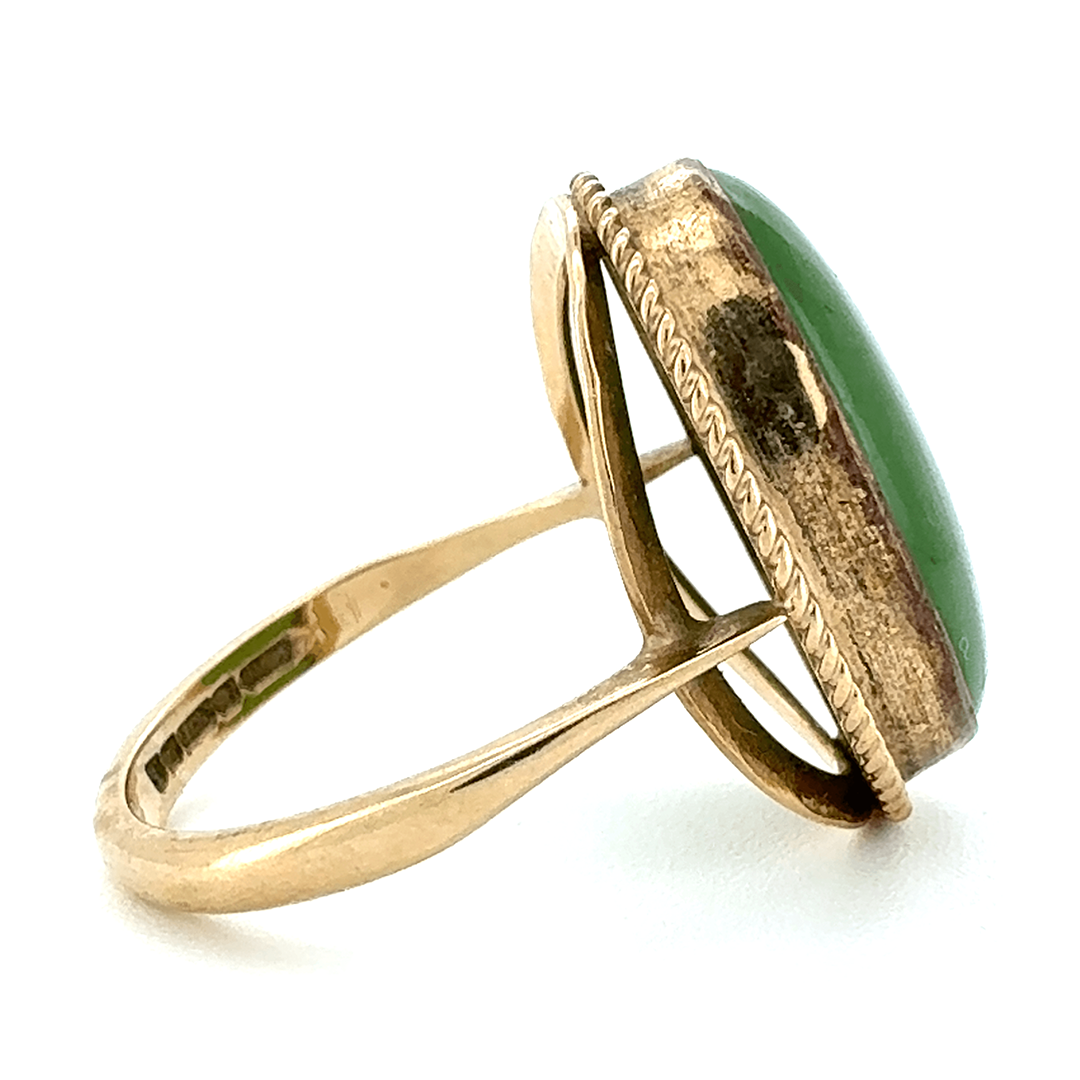 9ct Yellow Gold Jadeite Ring