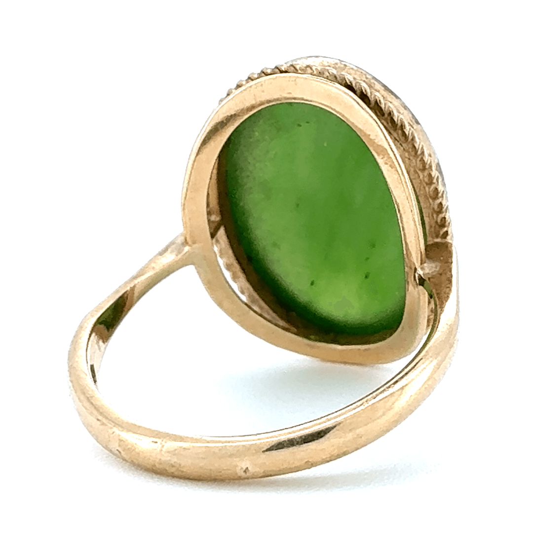 9ct Yellow Gold Jadeite Ring