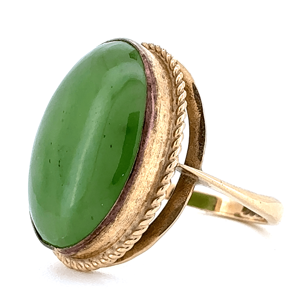 9ct Yellow Gold Jadeite Ring