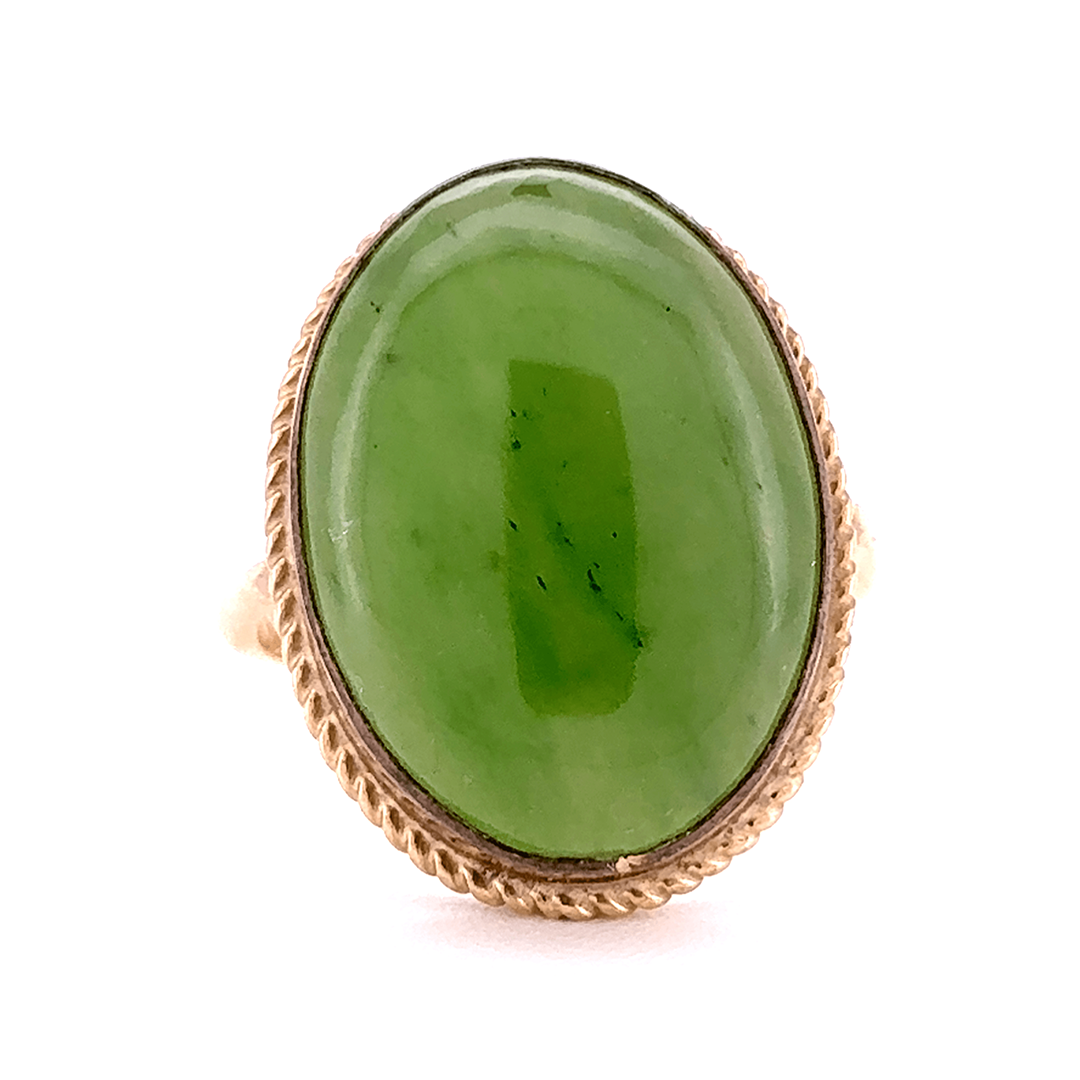 9ct Yellow Gold Jadeite Ring