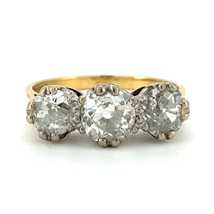 18ct Yellow Gold Diamond Trillogy Ring