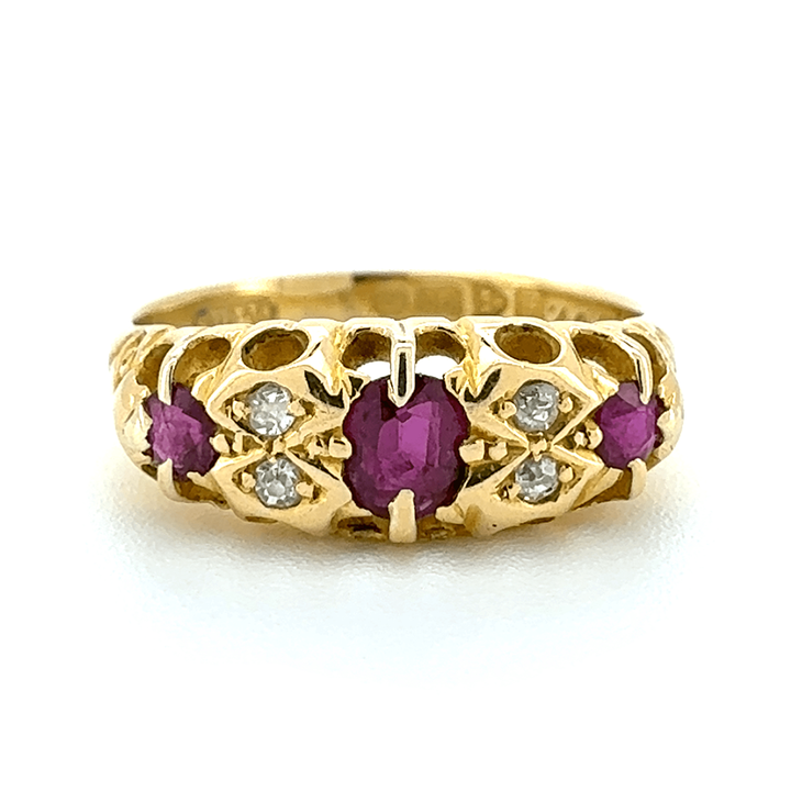 18ct Yellow Gold Ruby And Diamond Ring