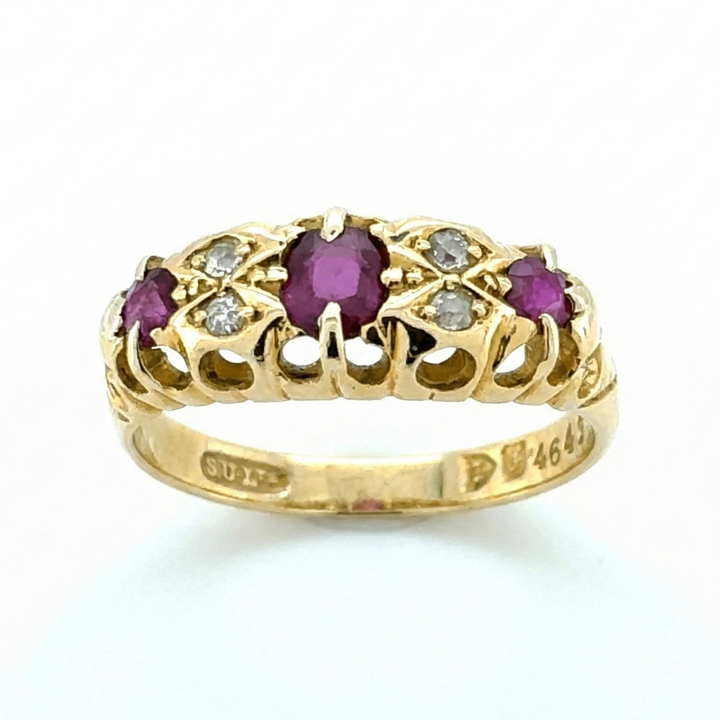 18ct Yellow Gold Ruby And Diamond Ring
