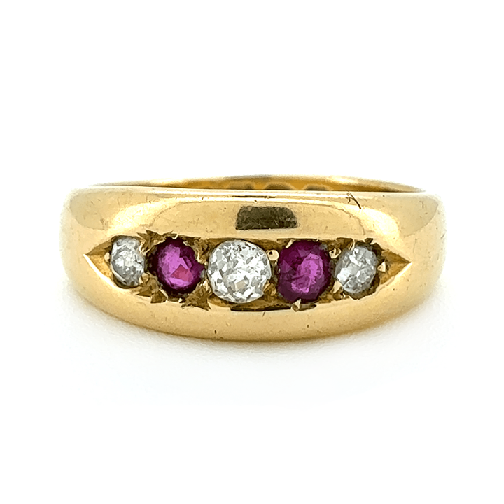 18ct Yellow Gold Ruby and Diamond Ring