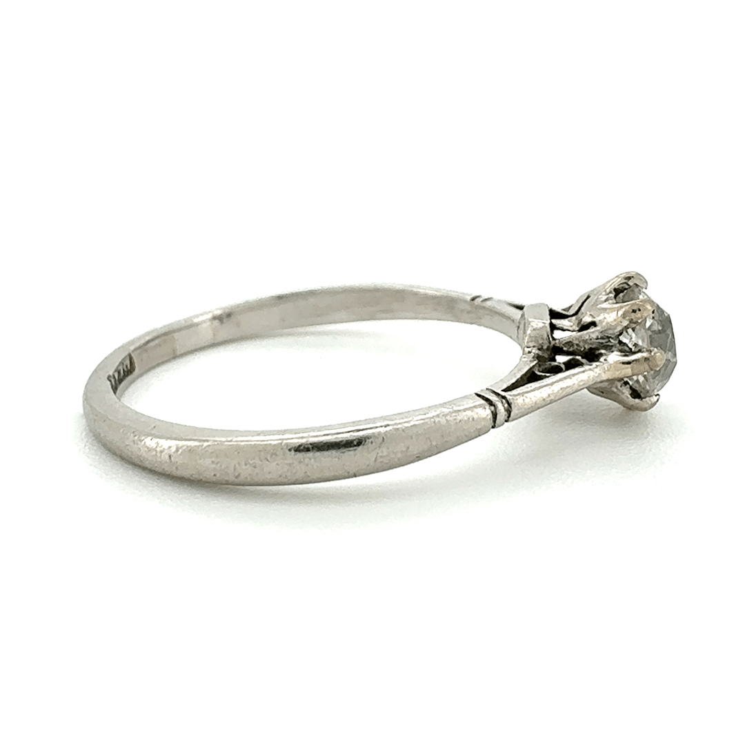 Platinum Old Cut Diamond Ring
