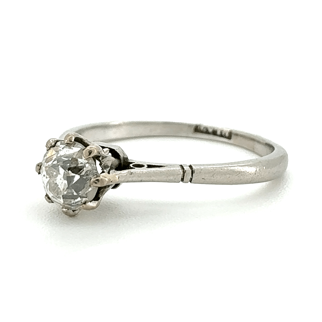 Platinum Old Cut Diamond Ring