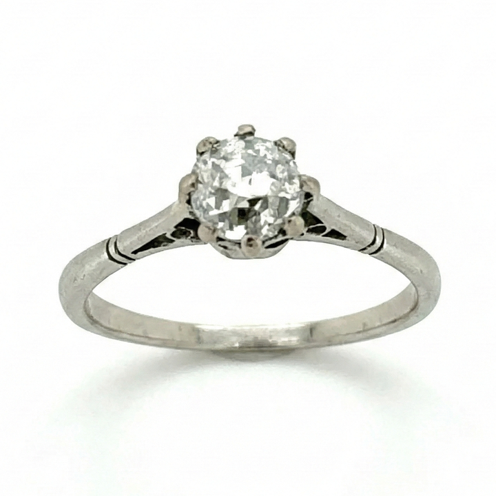 Platinum Old Cut Diamond Ring